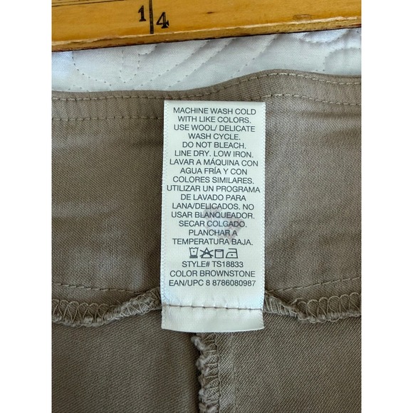 Terra & Sky Women 2X Petite Brownstone Pull On Capri Pants TS18833 Tan Crop - Picture 6 of 8